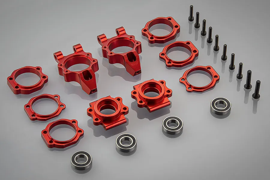 Rovan Orange Aluminium Rear Hub Carriers &amp;amp; Shim Kit image 66687