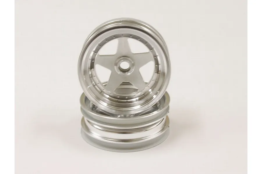 Kyosho 2.2&amp;quot; 5 Spoke Front Rims 2Pcs - Satin Chrome image 66727