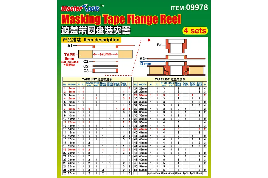 Trumpeter Masking Tape Flange Reel - 4 Sets image 4