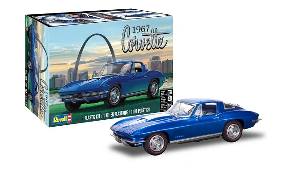 Revell 1/24 1967 Corvette Sting Ray Sport Coupe 2N1 Scale Model Kit image 67019