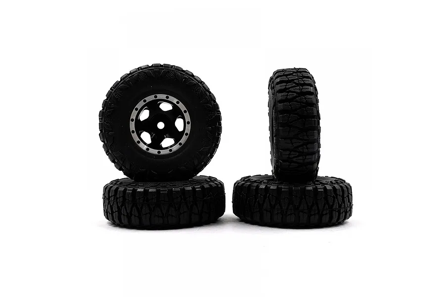 Yeah Racing 1/24 5 Spoke Black Beadlock Aluminium Wheel Set 4Pcs image 67164