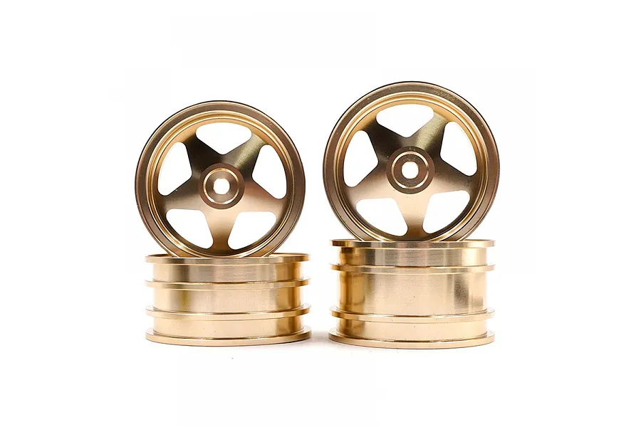 Yeah Racing 1/10 5 Spoke Gold Aluminium Rims Set 4Pcs image 67167