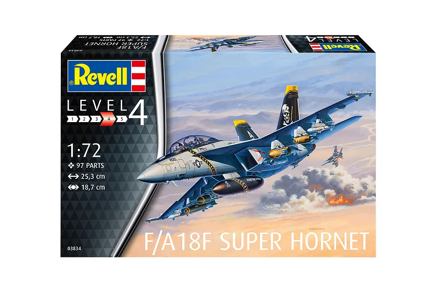 Revell 1/72 F/A-18F Super Hornet Fighter Jet Scaled Plastic Model Kit image 67223