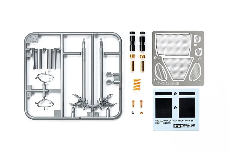 Tamiya 1/12 Suzuki GSX-RR 2020 Front Fork Detailed Parts Upgrade Set image 67262