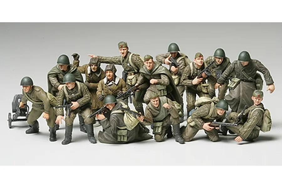 Tamiya 1/48 Russian WWII Infantry/Tank Crew Scaled Plastic Model Kit image 67409