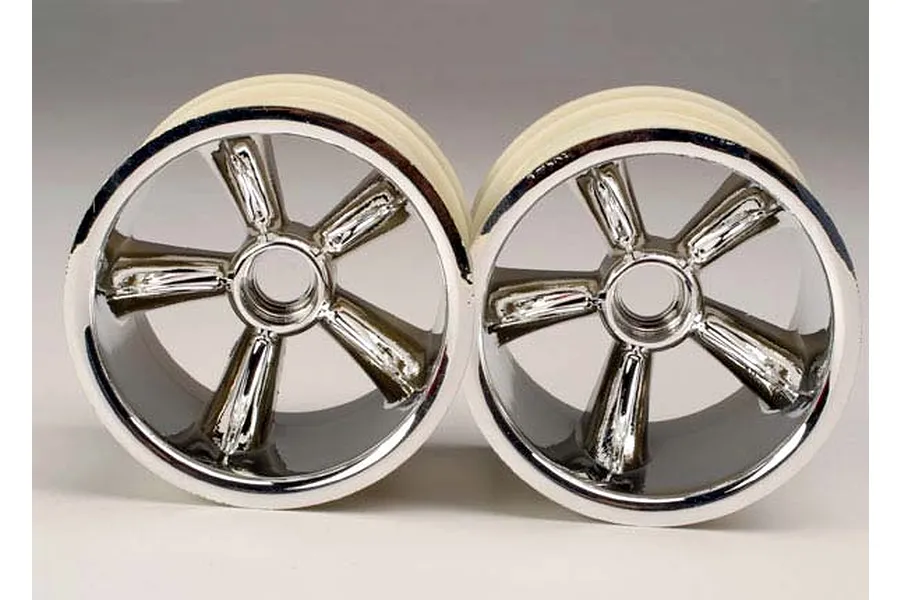 Traxxas 2.2&amp;quot; TRX Rear Pro-Star 5 Spoke Chrome Rims 2Pcs image 67439