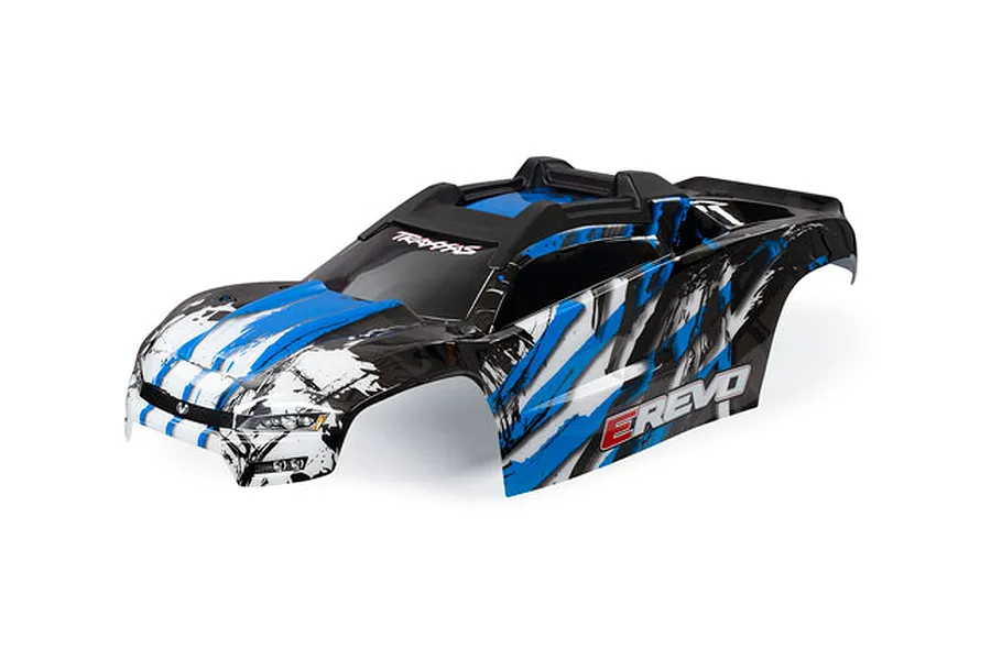 Traxxas E-Revo Blue Painted Body Shell w/ Front and Rear Roll Cage Mounts image 67440