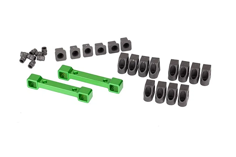 Traxxas 4-Tec 2.0 Green Aluminium Front &amp;amp; Rear Suspension Arm Hinge Pin Retainer Set image 67472
