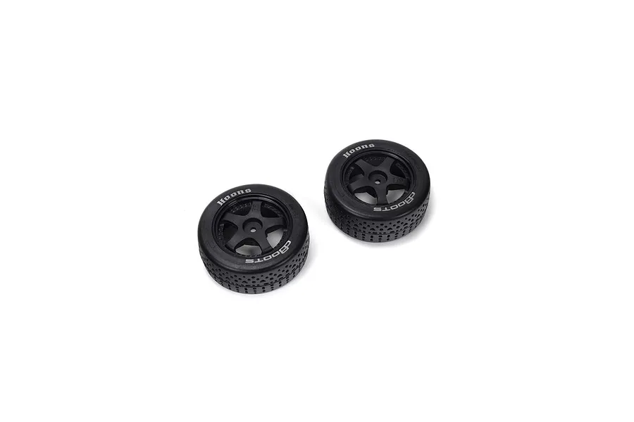 ARRMA 2.4/2.7&amp;quot; Belted 35/085 (Silver) dBoots Hoons Tyres on Black 5-Spoke Rims - Glued Wheels 2Pcs image 67477