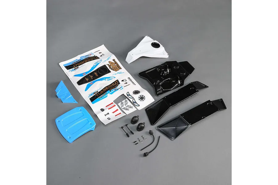 Losi 1/10 Lasernut U4 Blue Painted Body Shell w/ Decals &amp;amp; Accessories image 67482