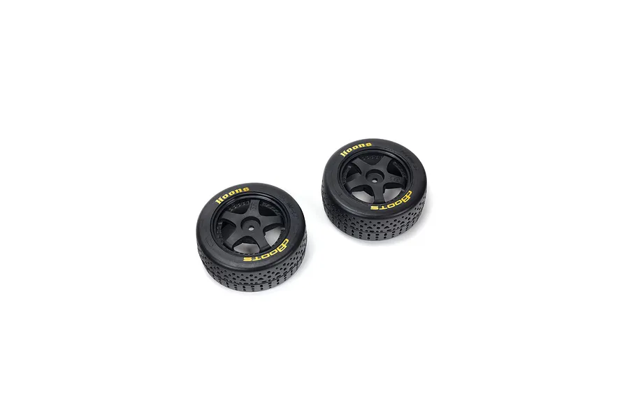 ARRMA 2.4/2.7&amp;quot; Belted 35/085 (Gold) dBoots Hoons Tyres on Black 5-Spoke Rims - Glued Wheels 2Pcs image 67485