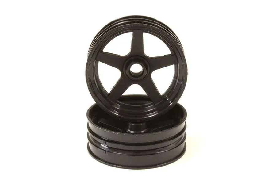 Kyosho Beetle 2004 Black 5 Spoke Rims 2Pcs image 67578