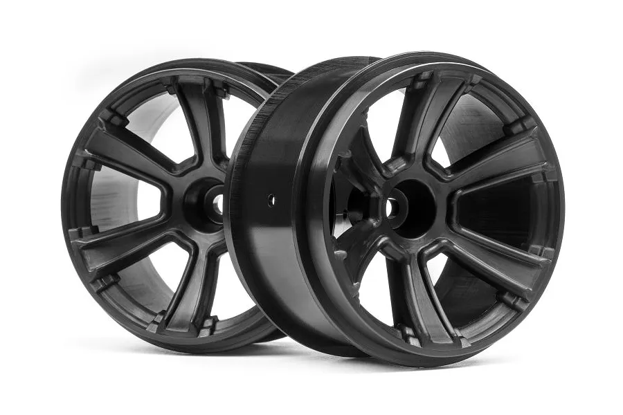 HPI 2.8&amp;quot; 6-Shot MT Black Rims 2Pcs image 67602
