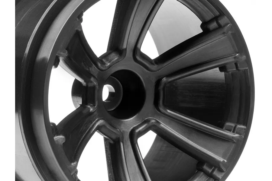 HPI 2.8&amp;quot; 6-Shot MT Black Rims 2Pcs image 67604