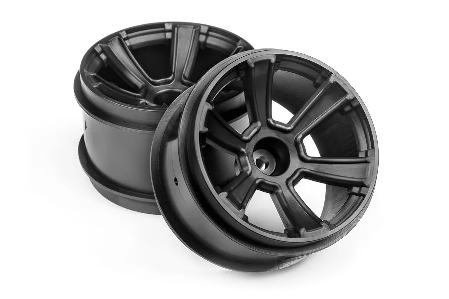 HPI 2.8&amp;quot; 6-Shot MT Black Rims 2Pcs image 67605