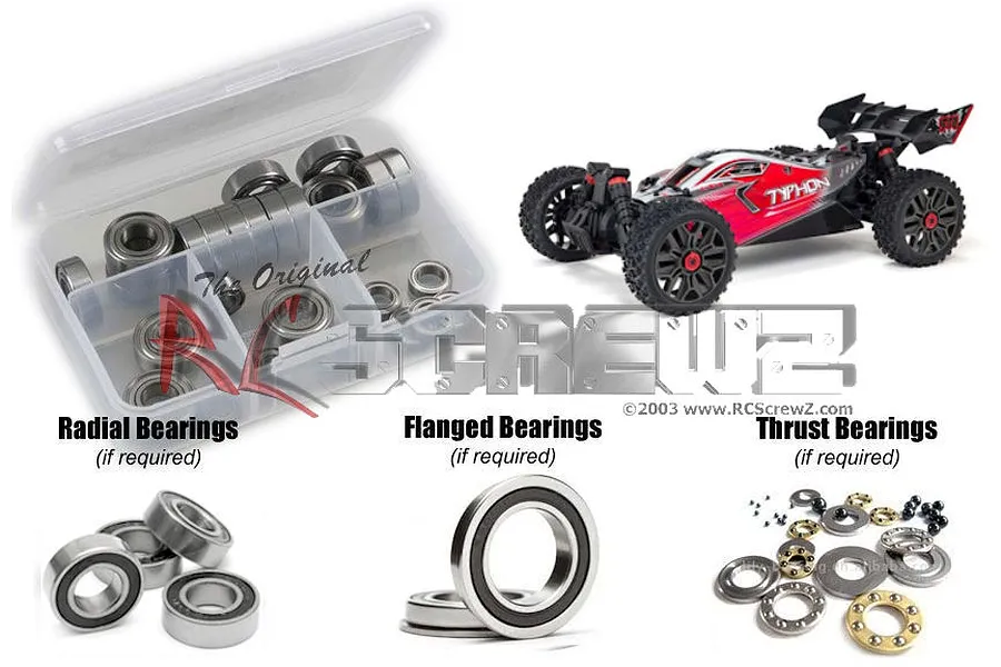 RC Screwz Typhon 3S V3 Rubber Shielded Bearing Kit image 67695