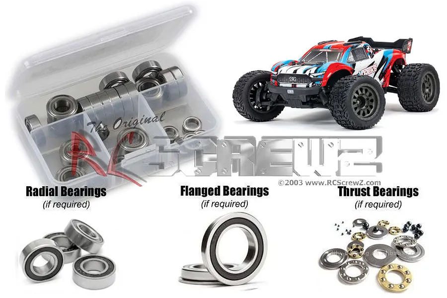 RC Screwz Vorteks 3S BLX Rubber Shielded Bearing Kit image 67710