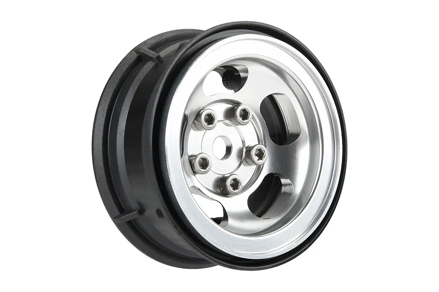 Pro-Line 1.55&amp;quot; Silver Aluminium 5 Slot Mag Beadlock Rims 2Pcs image 67914