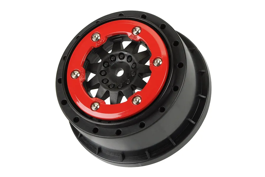 Pro-Line 2.2/3.0&amp;quot; Red/Black ProTrac F-11 SC Beadlock Rims 2Pcs image 2