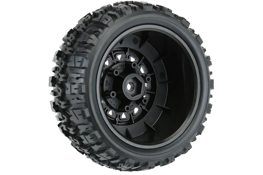 Pro-Line 2.2/3.0&amp;quot; Trencher X SC Tyres on Black Raid Rims - Glued Wheels 2Pcs image 67946