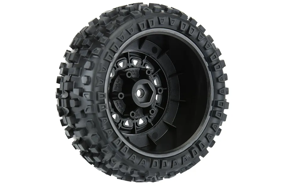 Pro-Line 2.2/3.0&amp;quot; Badlands SC Tyres on Black Raid Rims - Glued Wheels 2Pcs image 67950