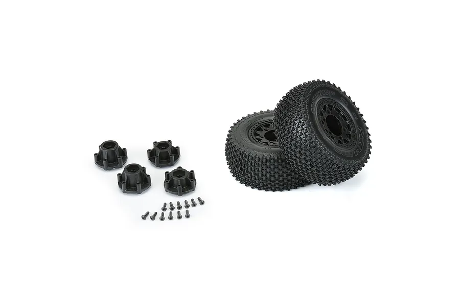 Pro-Line 2.2/3.0&amp;quot; Gladiator M3 SC Tyres on Black Raid Rims - Glued Wheels 2Pcs image 67957