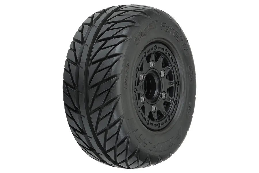 Pro-Line 2.2/3.0&amp;quot; Street Fighter M2 SC Tyres on Black Raid Rims - Glued Wheels 2Pcs image 67959