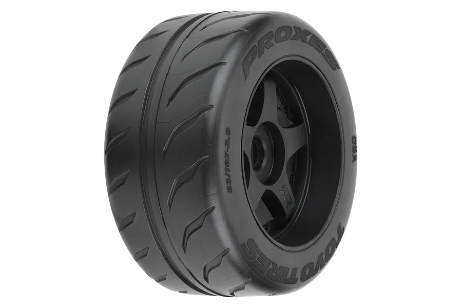 Pro-Line 2.9&amp;quot; Rear Toyo Proxes R888R S3 53/107 Belted Tyres on Black Rims 2Pcs image 67968