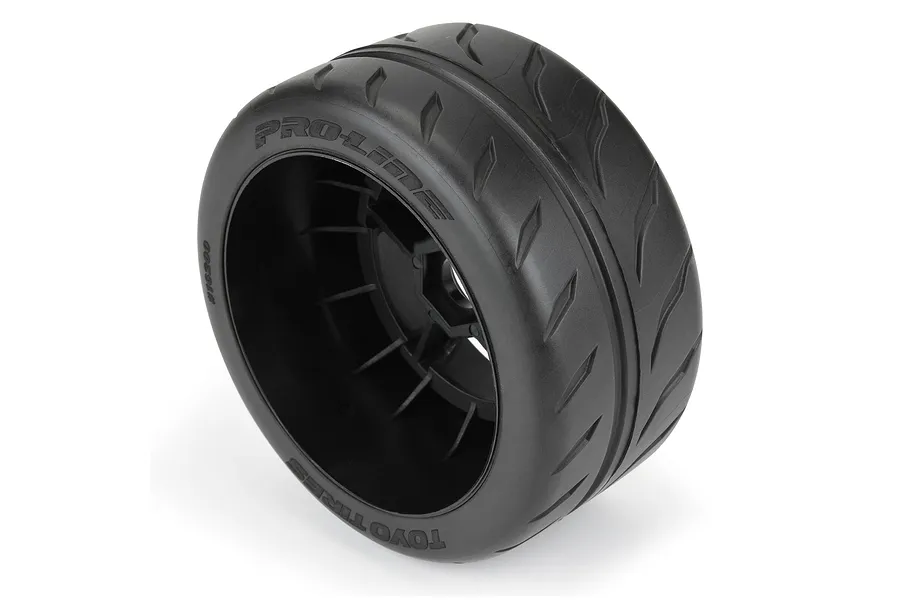 A single Pro-Line 2.9 inch rear RC car wheel with a black rim and Toyo Proxes R888R tread pattern tire.