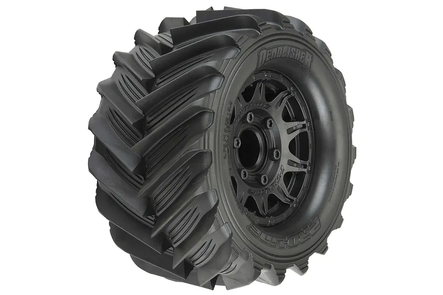 Pro-Line 2.8&amp;quot; Demolisher MT Tyres on Black Raid Rims - Glued Wheels 2Pcs image 67985
