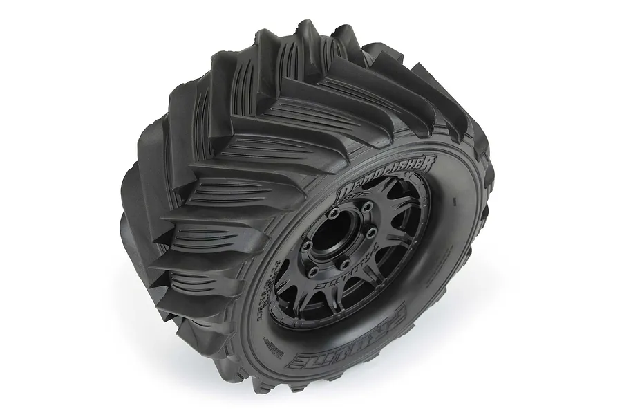 Pro-Line 2.8&amp;quot; Demolisher MT Tyres on Black Raid Rims - Glued Wheels 2Pcs image 67988