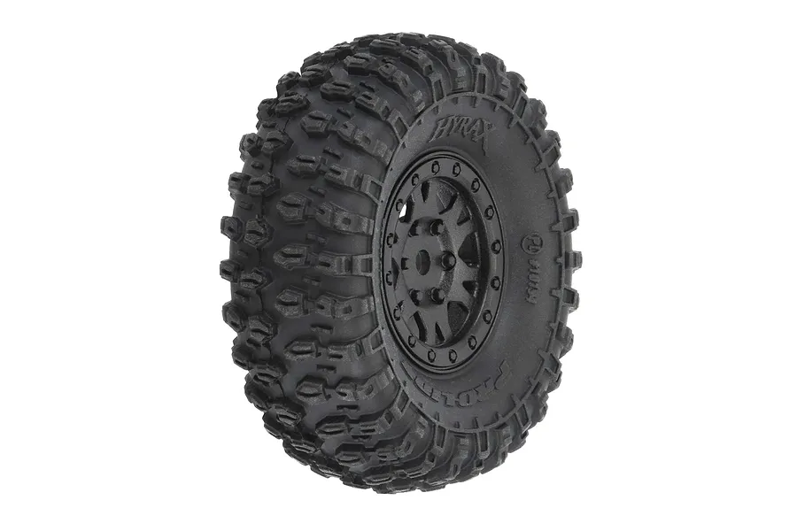 Pro-Line 1.0&amp;quot; Hyrax Crawler Tyres on Black Impulse Rims - Beadlocked Wheel Set 4Pcs image 68000