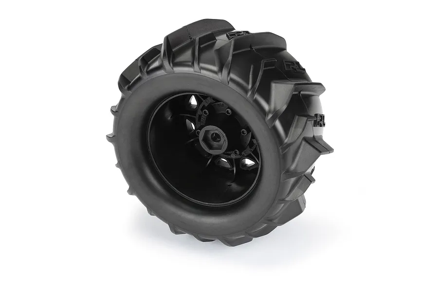 Pro-Line 2.8&amp;quot; Dumont Z3 Paddle Tyres on Black Raid Rims - Glued Wheels 2Pcs image 68009
