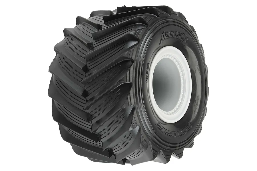 Pro-Line 2.6/3.5&amp;quot; Demolisher M3 Tyres on Grey LMT Rims - Glued Wheels 2Pcs image 68022