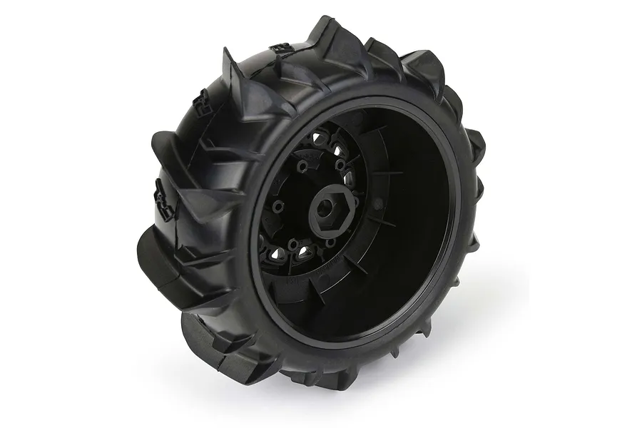 Pro-Line 2.2/3.0&amp;quot; Dumont SC Paddle Tyres on Black Raid Rims - Glued Wheels 2Pcs image 68033