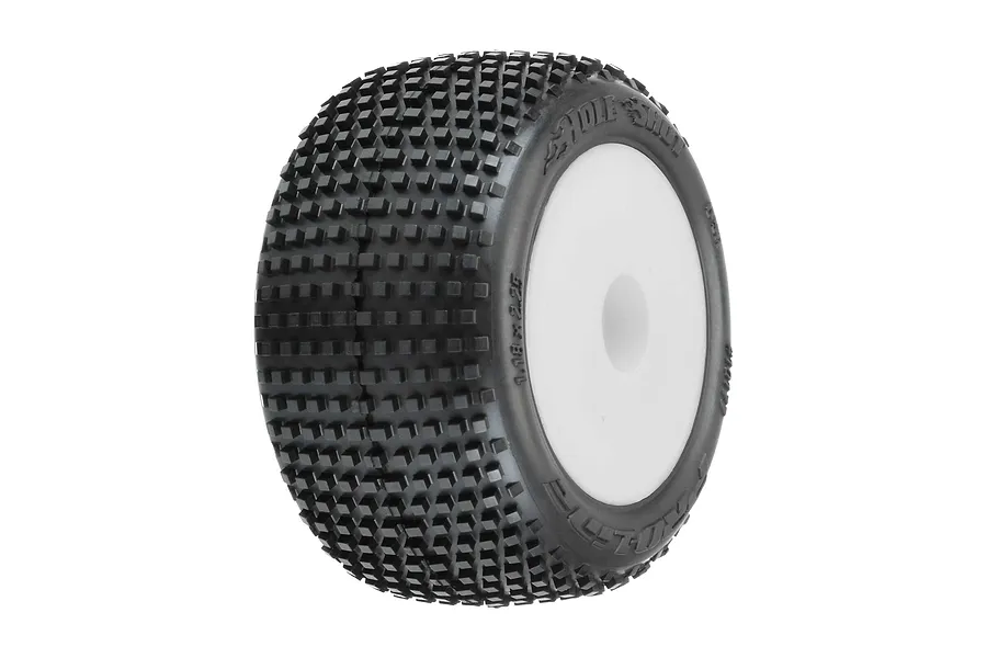 Pro-Line 1/18 Mini-T Hole Shot M3 Tyres on White Dish Rims - Glued Wheels 2Pcs image 68049