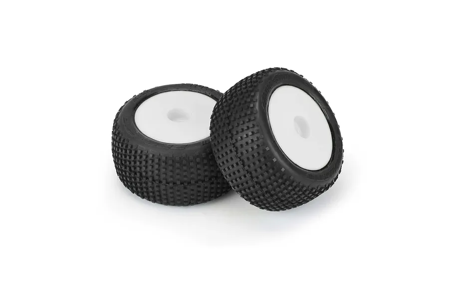 Pro-Line 1/18 Mini-T Hole Shot M3 Tyres on White Dish Rims - Glued Wheels 2Pcs image 68051