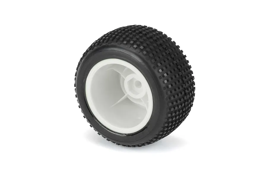 Pro-Line 1/18 Mini-T Hole Shot M3 Tyres on White Dish Rims - Glued Wheels 2Pcs image 68052