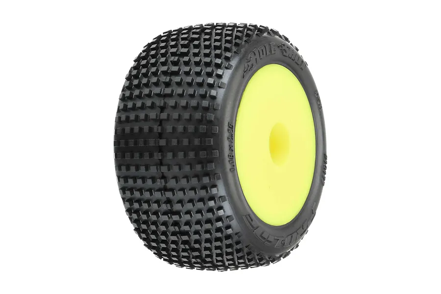 Pro-Line 1/18 Mini-T Hole Shot M3 Tyres on Yellow Dish Rims - Glued Wheels 2Pcs image 68054