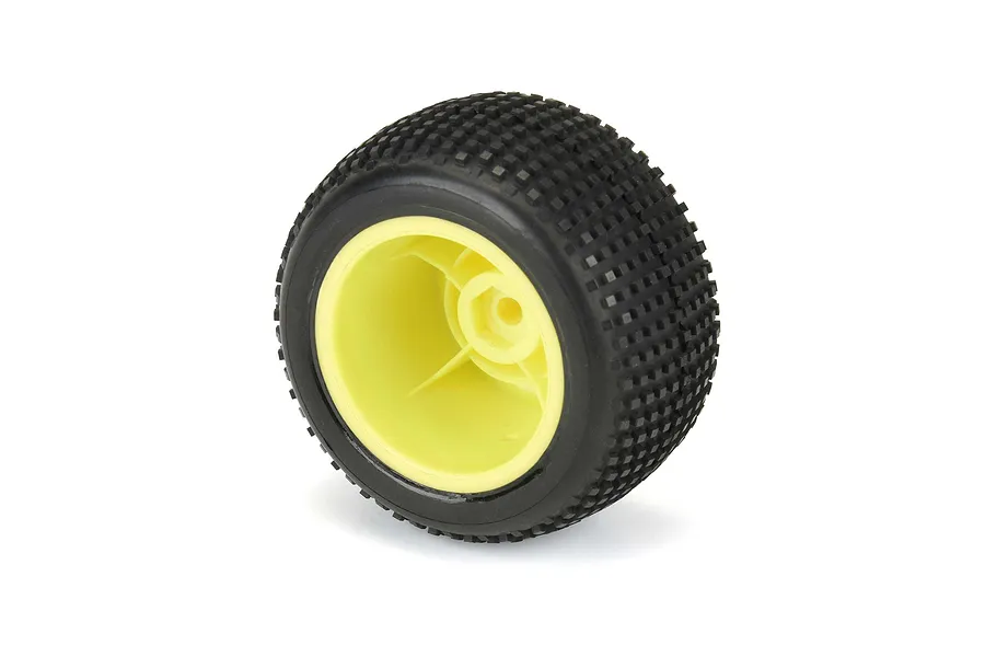 Pro-Line 1/18 Mini-T Hole Shot M3 Tyres on Yellow Dish Rims - Glued Wheels 2Pcs image 68056