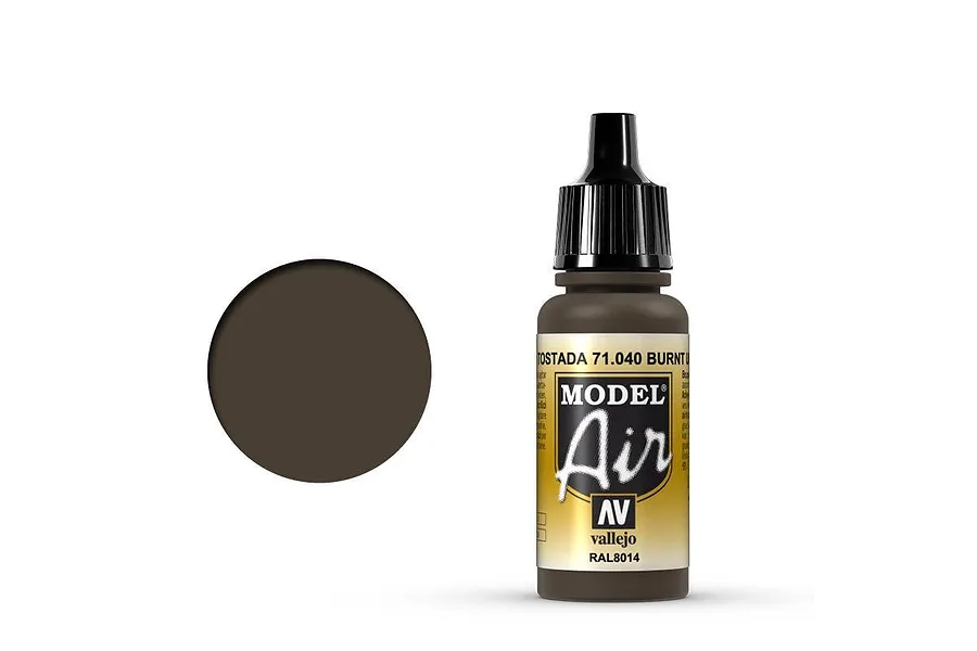 Vallejo Model Air Burnt Umber Acrylic Airbrush Paint 17ml image 68345