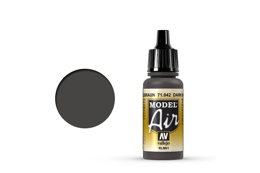 Vallejo Model Air Dark Brown RLM61 Acrylic Airbrush Paint 17ml image 1