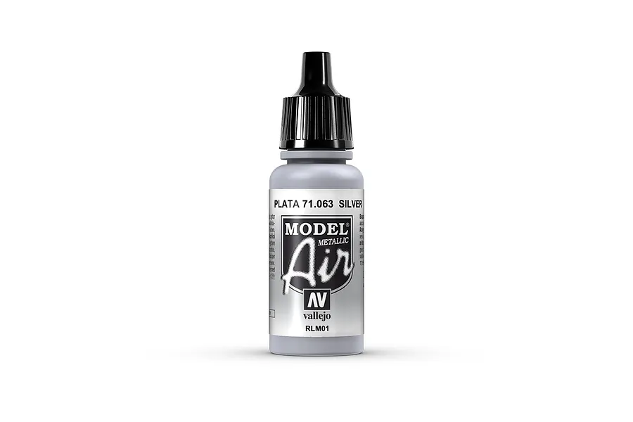 Vallejo Model Air Silver RLM 01 Acrylic Airbrush Paint 17ml image 68374