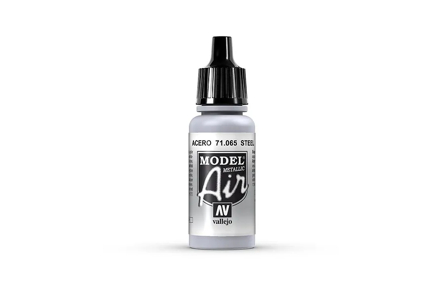 Vallejo Model Air Steel Acrylic Airbrush Paint 17ml image 68377