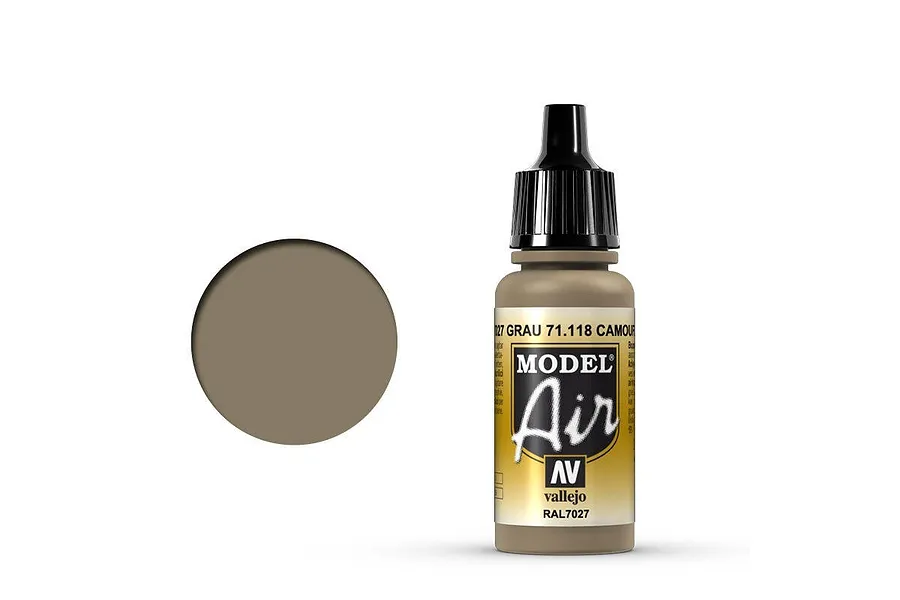 Vallejo Model Air Camouflage Grey Acrylic Airbrush Paint 17ml image 68449