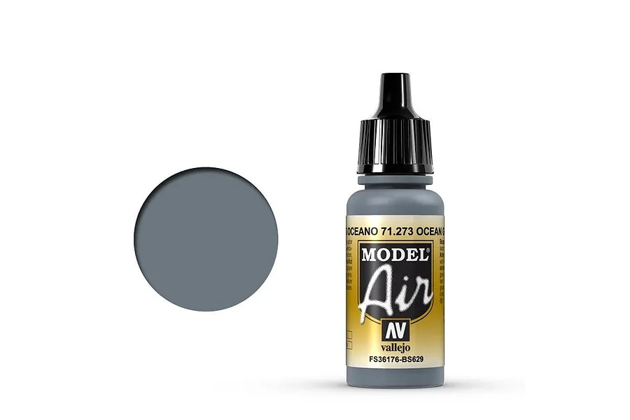 Vallejo Model Air Ocean Grey Acrylic Airbrush Paint 17ml image 68519
