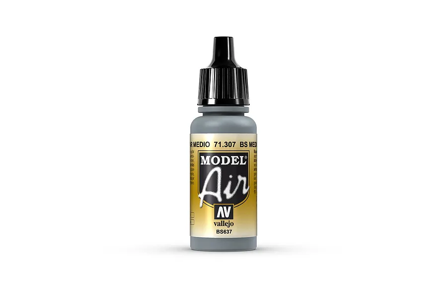 Vallejo Model Air BS Medium Sea Grey Acrylic Airbrush Paint 17ml image 2