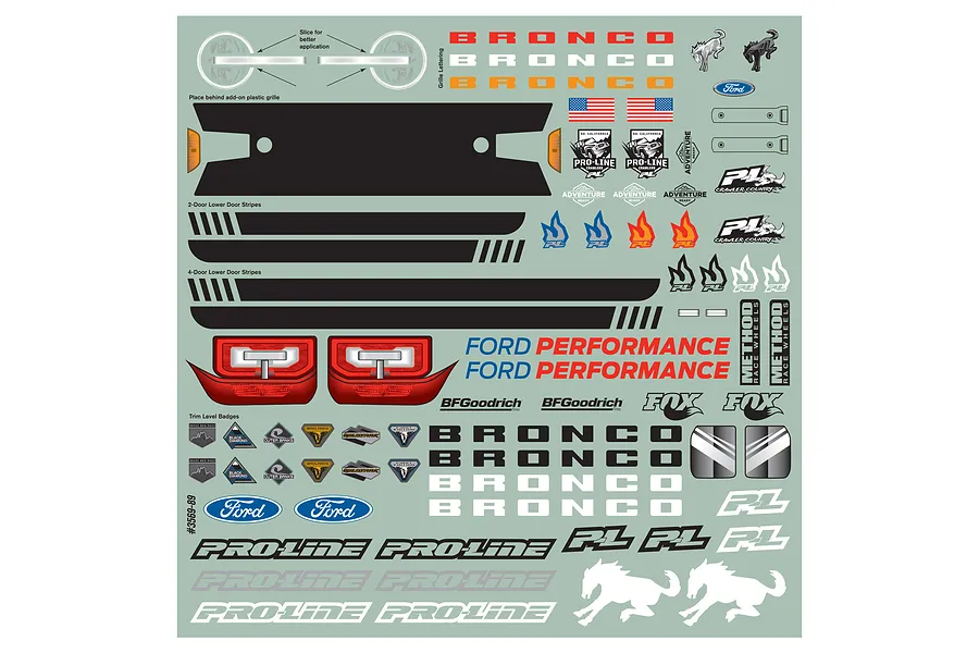 Pro-Line 1/10 2021 Ford Bronco Unpainted Body Shell w/ Accessories - 12.3&amp;quot; (313mm) Wheelbase image 68620