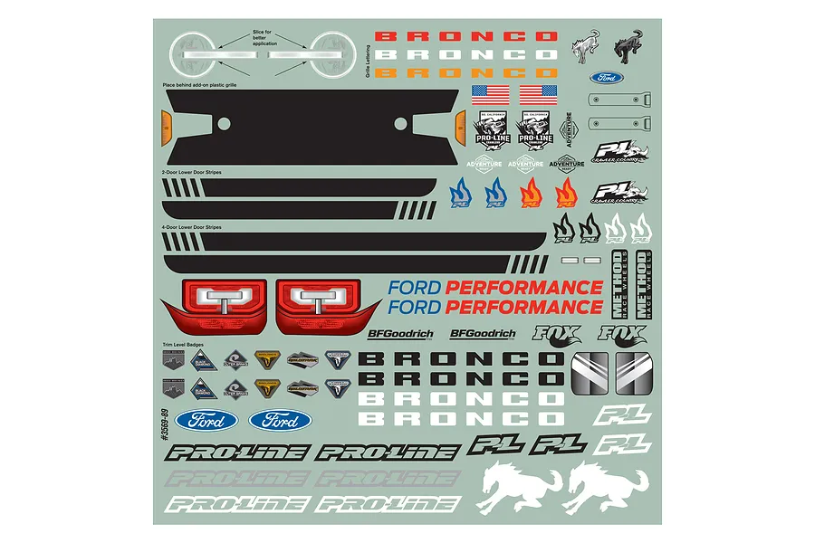 Pro-Line 1/10 2021 Ford Bronco Unpainted Body Shell w/ Accessories - 11.4&amp;quot; (290mm) Wheelbase image 68623