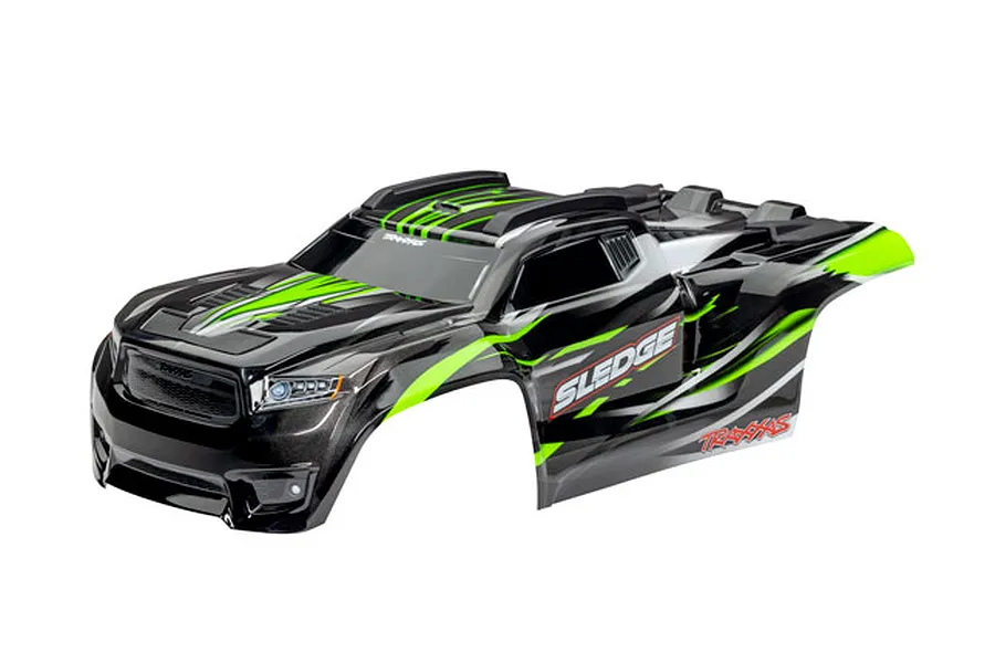 Traxxas Sledge Green &amp;amp; Black Painted Body Shell w/ Decals image 68755